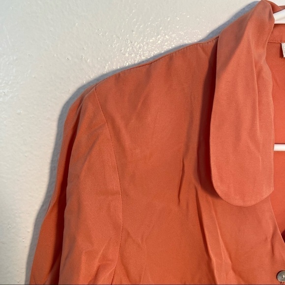 Dress Barn Button Down Blouse Peach Orange - Picture 6 of 9